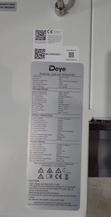 Deye 10kW SUN-10K-SG04LP3-EU Invertor hibrid LV trifazat, joasă tensiu