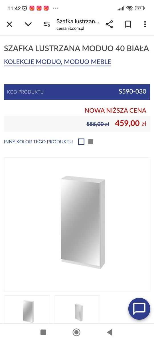 Szafka lustrzana moduo 40 cm/ 80 cm Godula 10.24