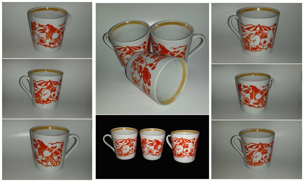 Посуда Лот Детские чашки Сорока-ворона СССР