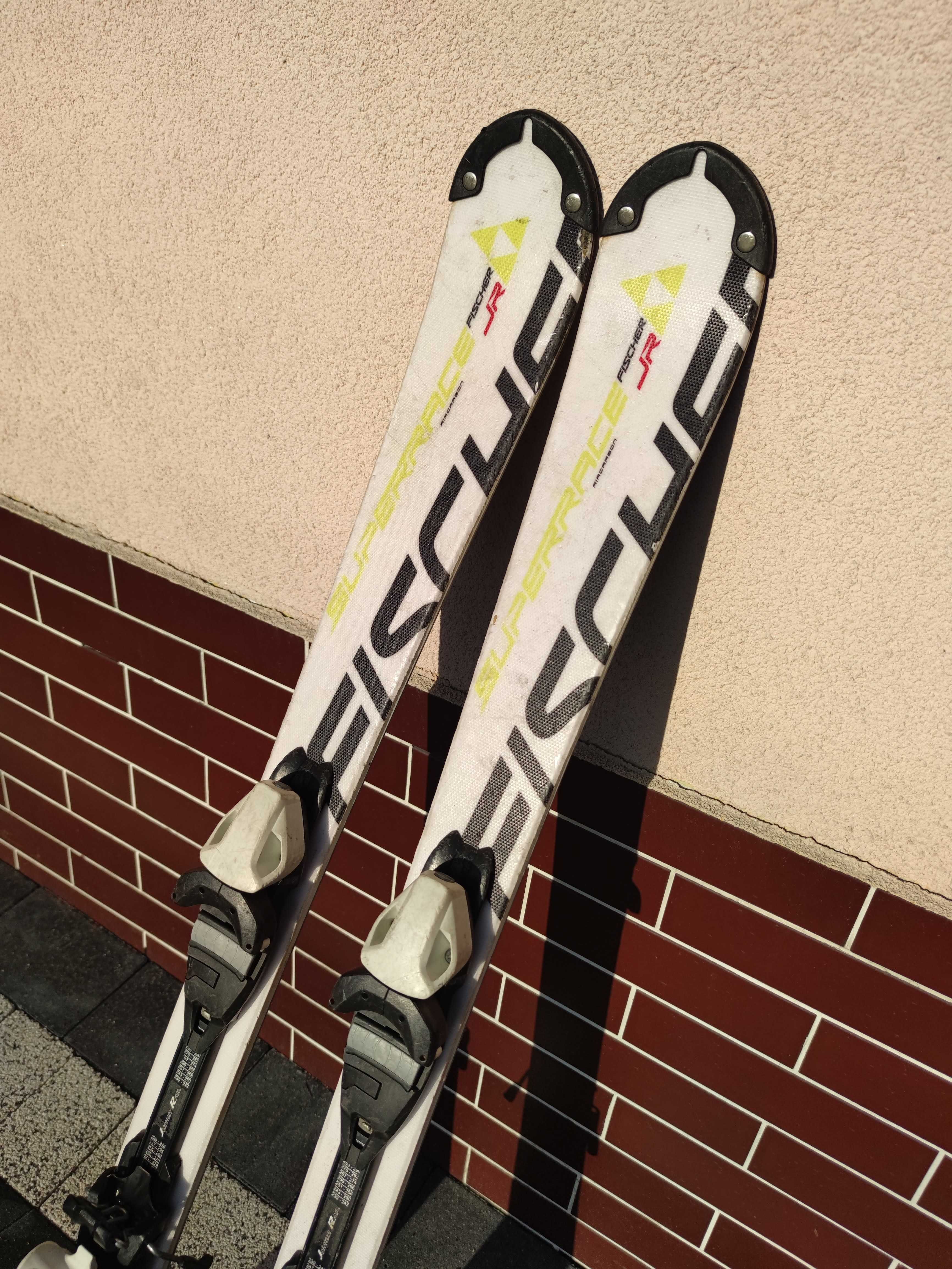 Narty Fisher RC4 SuperRace JR 120cm + kije narciarskie