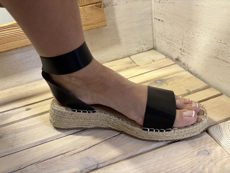 F&F sandały czarne 40 espadryle