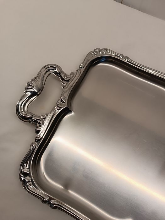 Tabuleiro Bandeja Rectangular em Inox Alessi.
