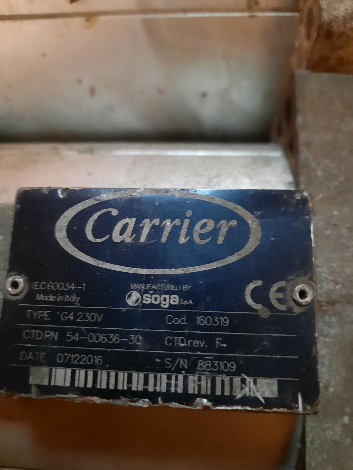Carrier G4 230V G4 400V generator prądnica