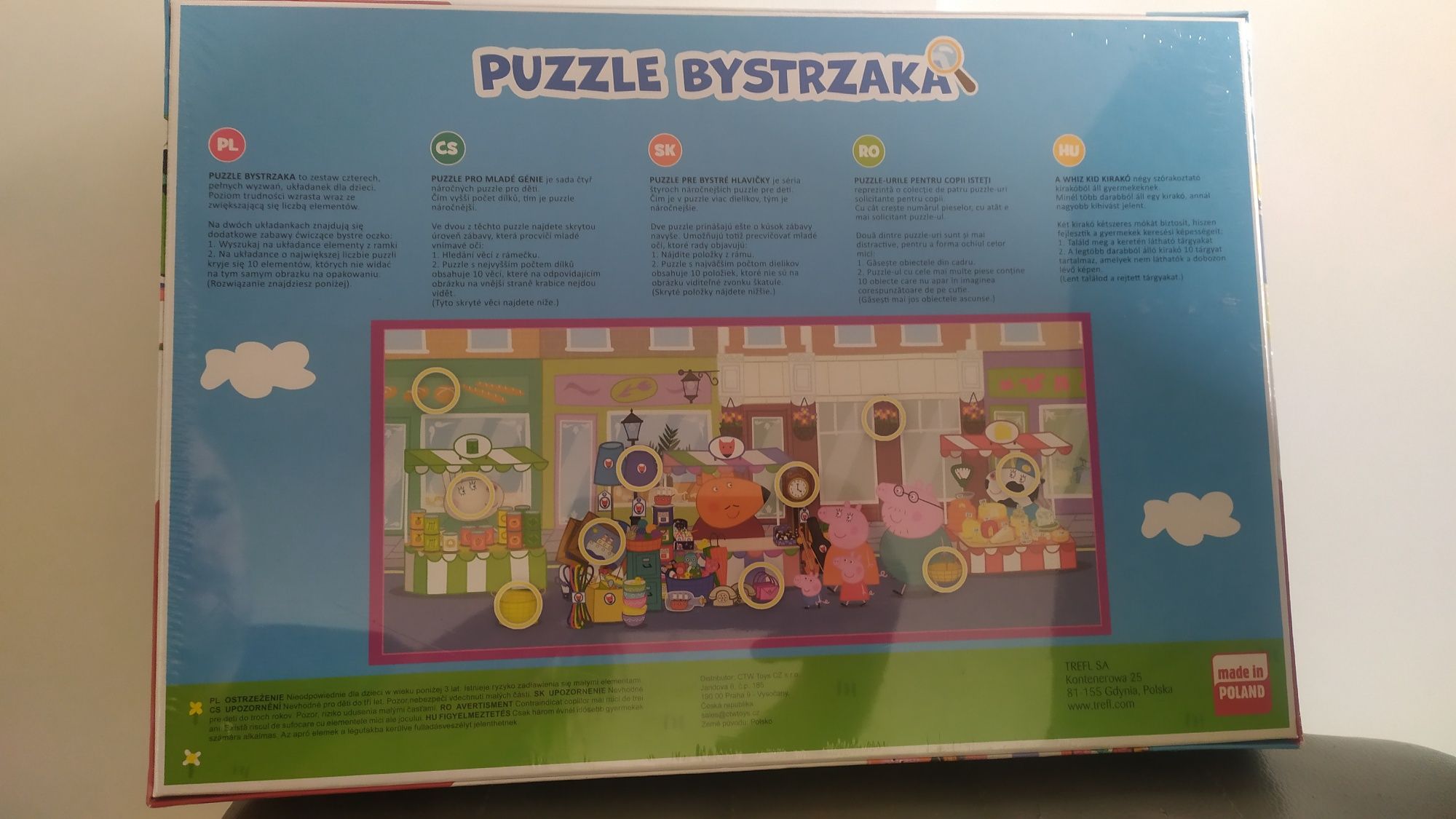 Puzzle bystrzak Peppa pig trefl 4w1 nowe