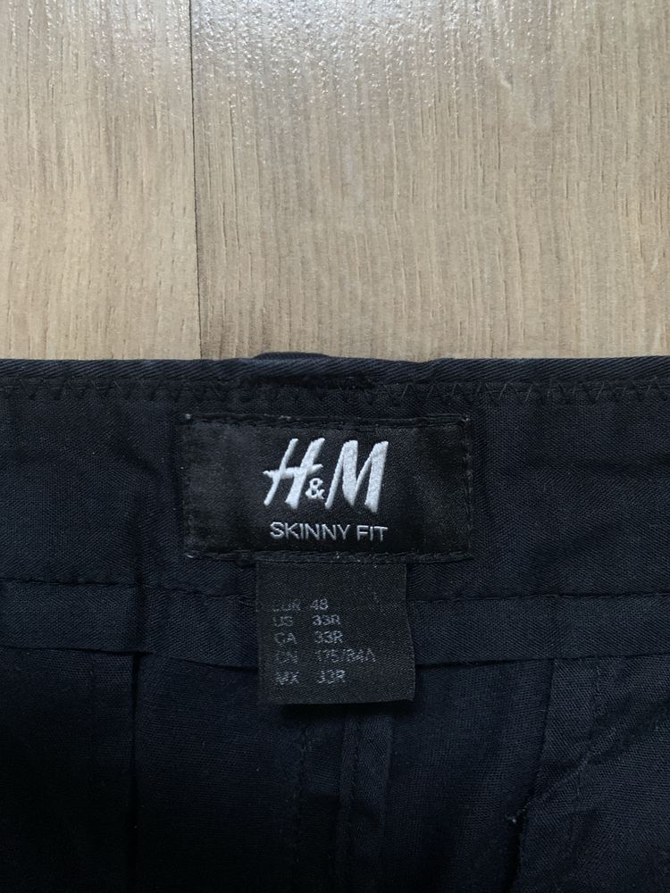 Czarne eleganckie spodnie H&M skinny fit 48 M
