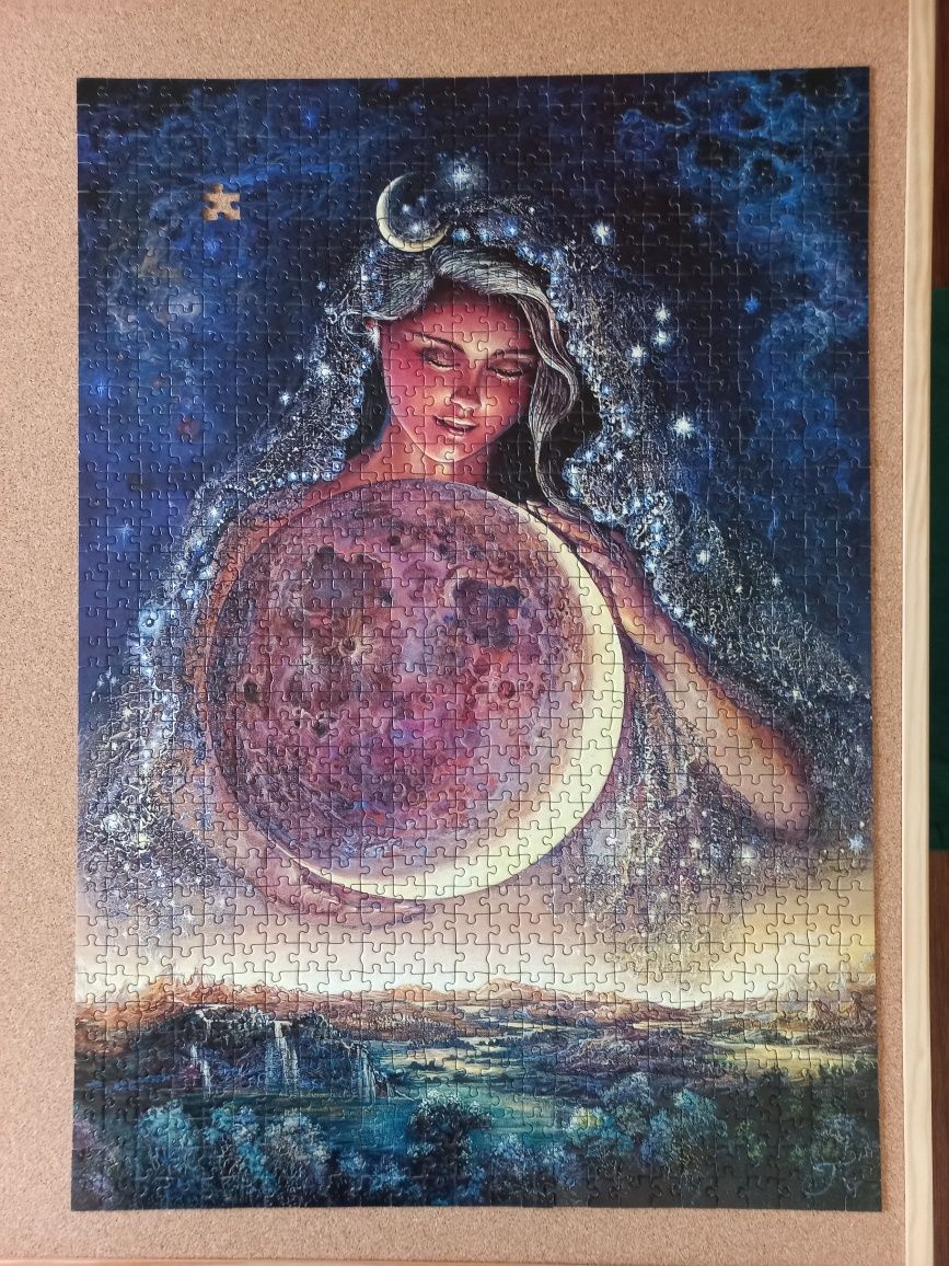 Puzzle Art Puzzle 1000 neon Wall Moon Goddess