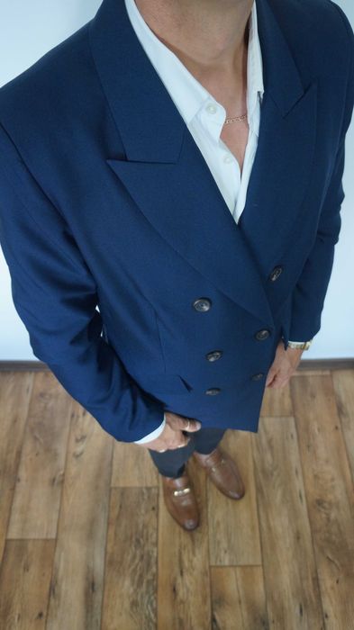 Marynarka Dwurzędowa Hechter Rozmiar 42 Kolor Granatowy