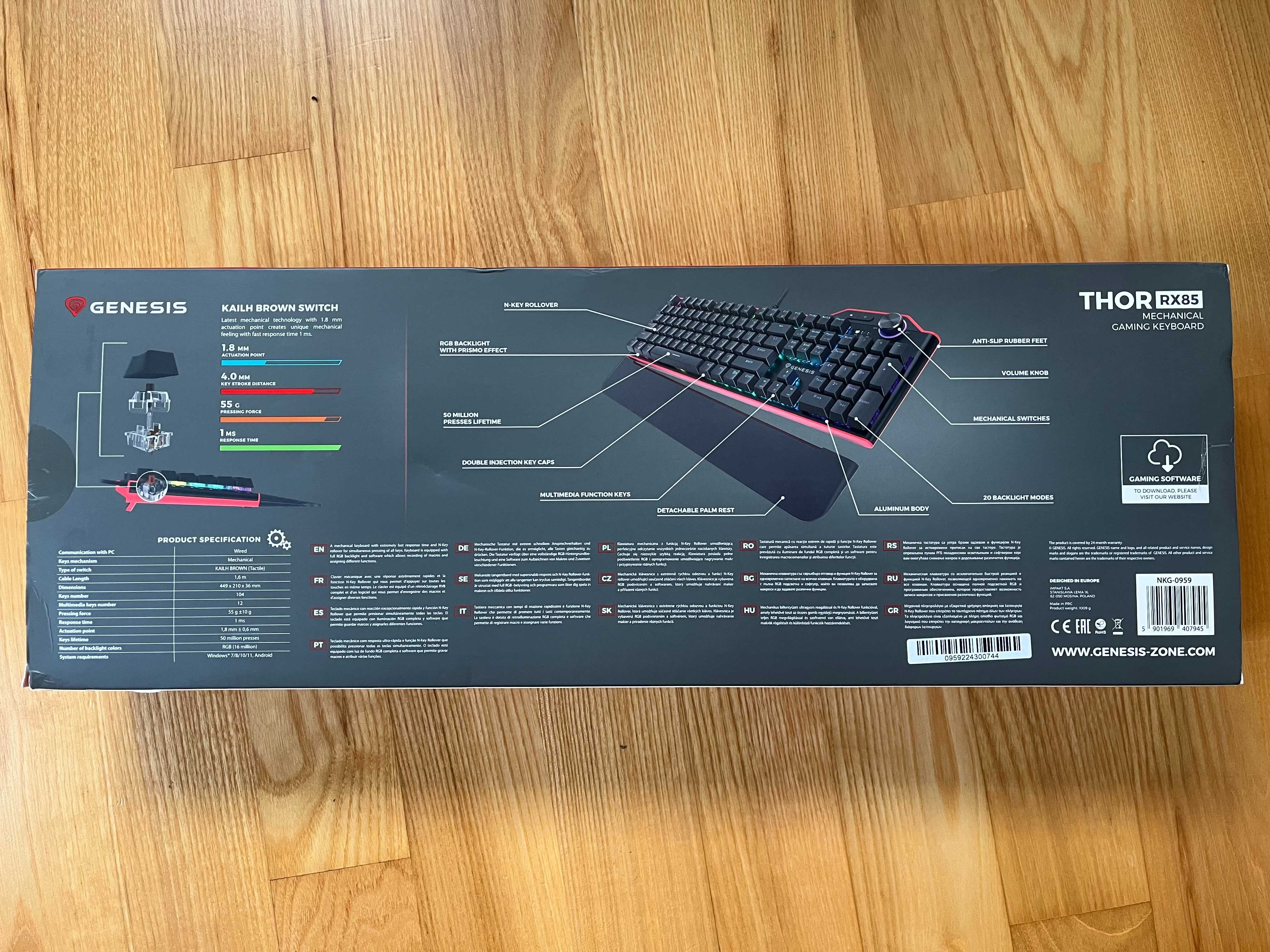 Klawiatura mechaniczna Genesis thor RX85