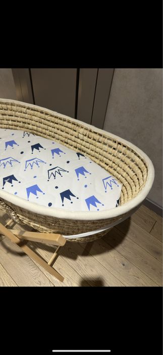 Соломʼяна люлька колиска для немовлят нова в коробці