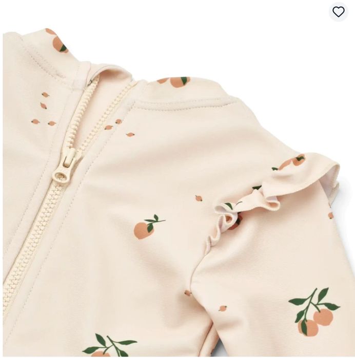 Kostium kąpielowy UV z długim rękawem Sille - Peach, Sea shell