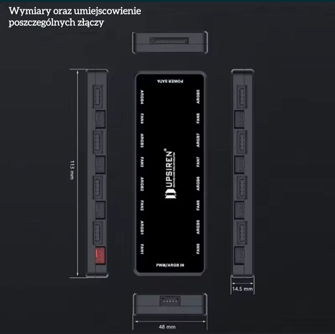 Rozdzielacz hub PWM / aRGB x 8