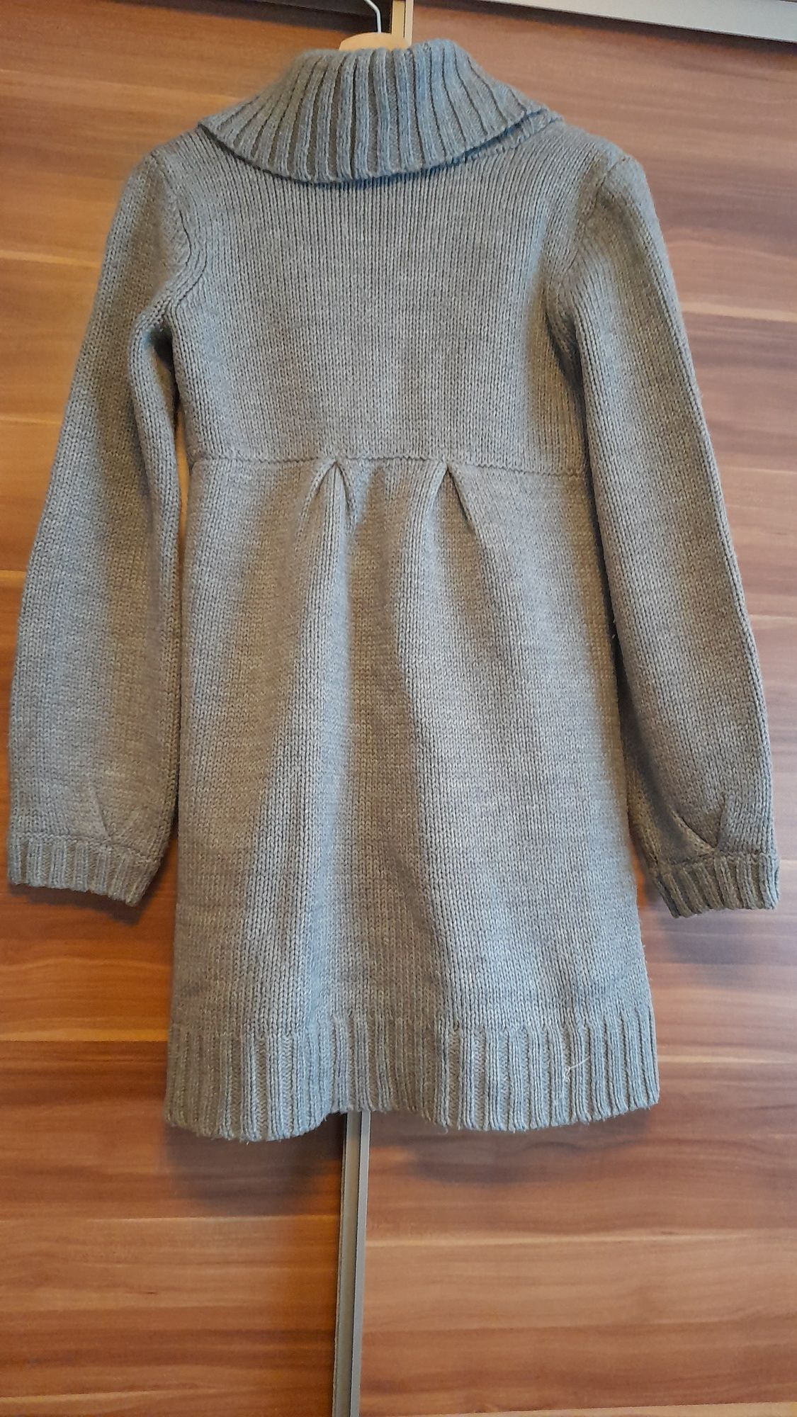 Sweter kardigan H&M rozm. 36 S szary, długi