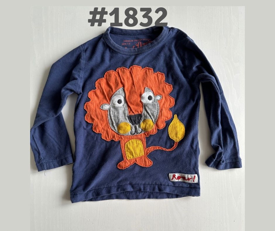 Bluzka z aplikacją lwa lew NEXT 1,5-2lata 18-24msc 86-92cm #1832