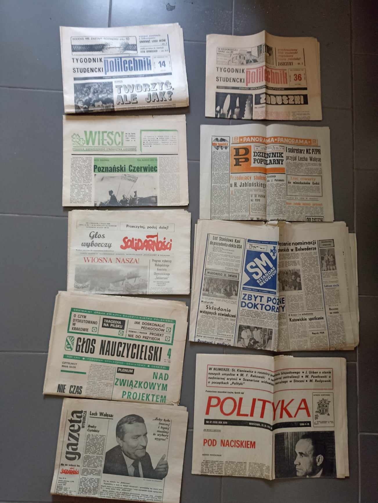 Stare gazety retro PRL solidarność kolekcje