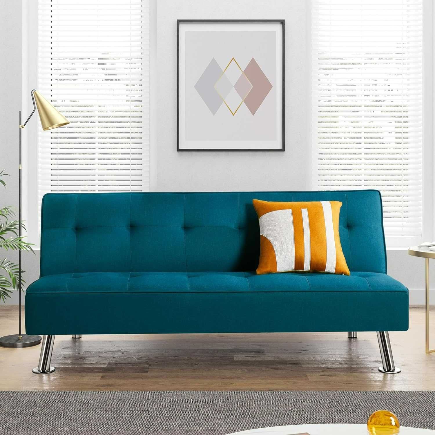 Kanapa Sofa rozkładana Yaheetech 3-osobowa łóżko gościnne 166 × 92 cm