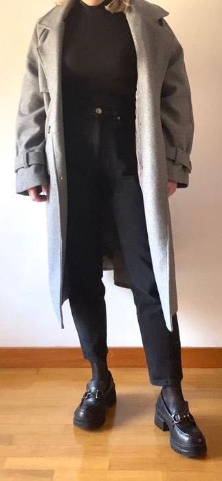 Casaco cinzento oversize