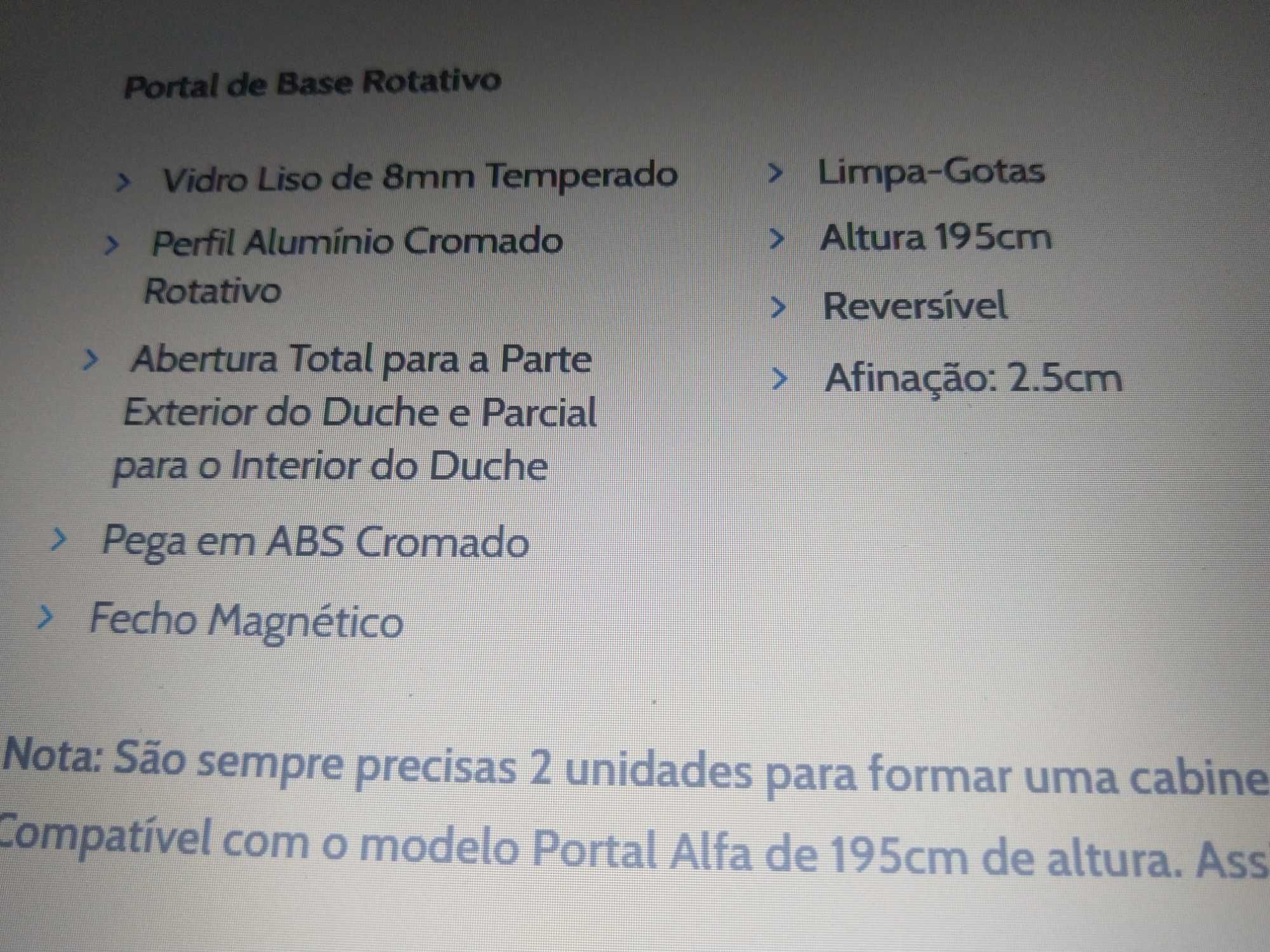 NOVA em caixa--Porta rebativel duche, em vidro temperado 8 mm