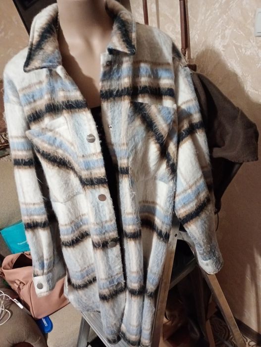 Стильное пальто - рубашка теплое Only