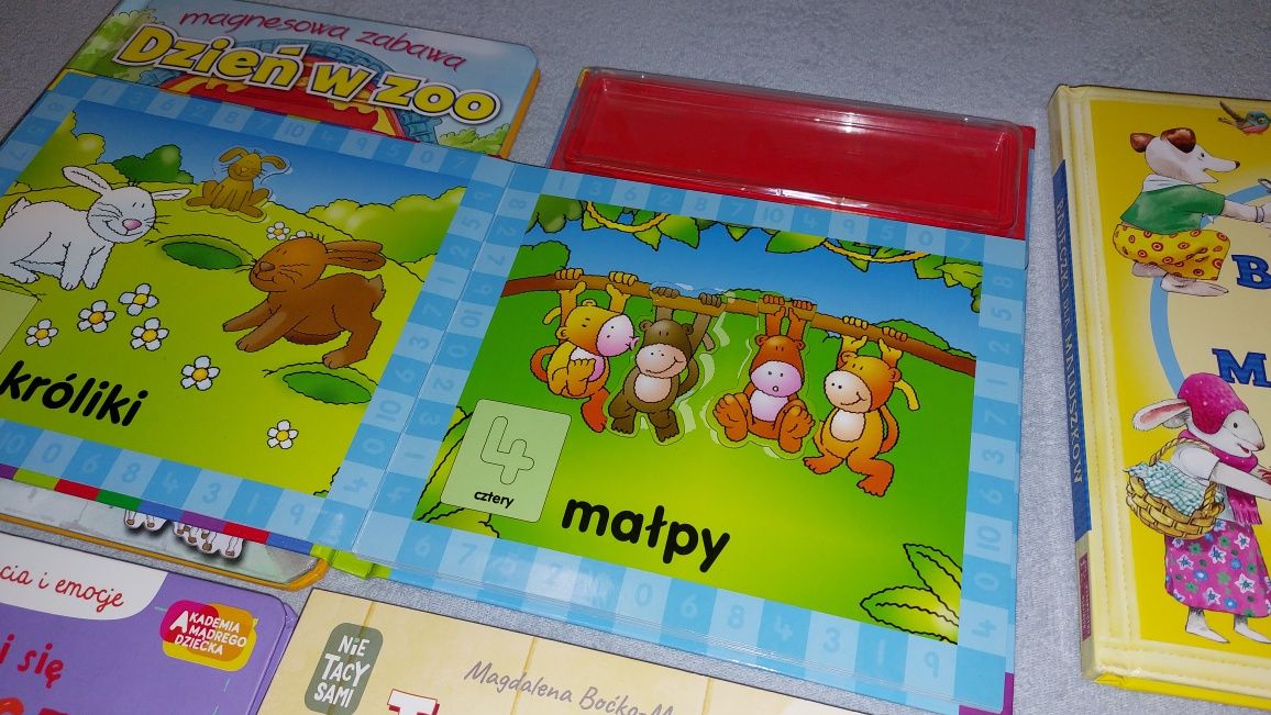 Książeczki (2 z magnesami) dla dzieci 2-4 latka
