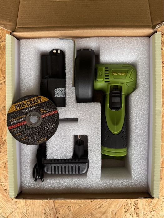 Procraft PGA12 – Компактна акумуляторна міні-болгарка 12v