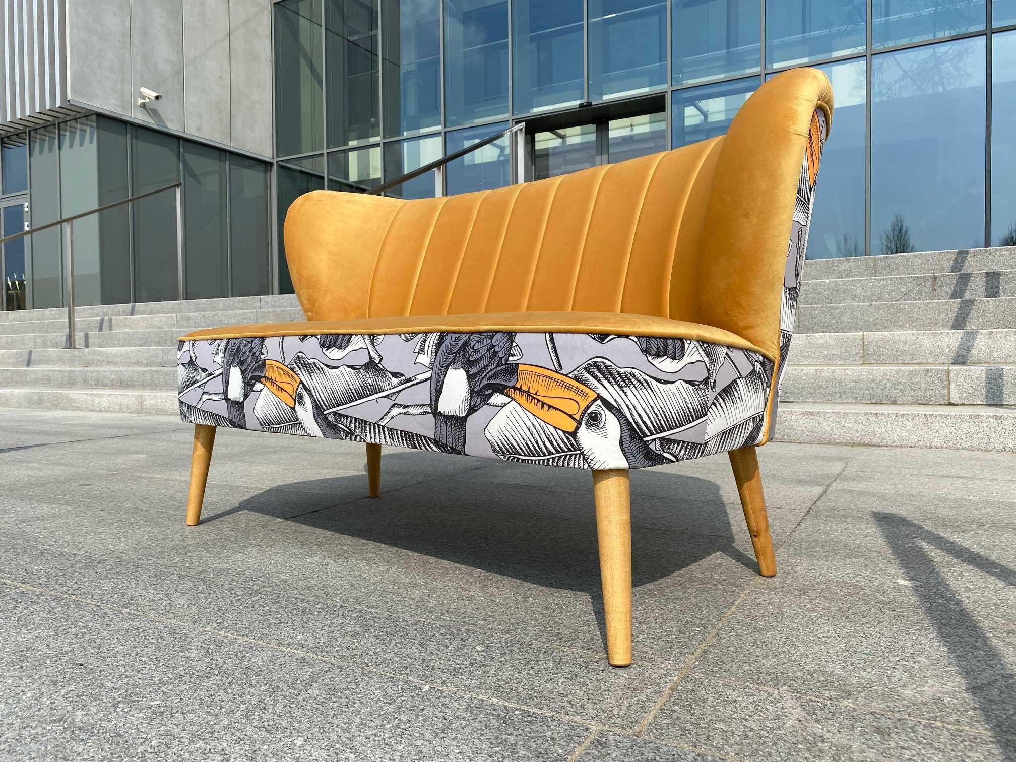 sofka sofa klubowa, PRL, lata 60 70, uszak, design