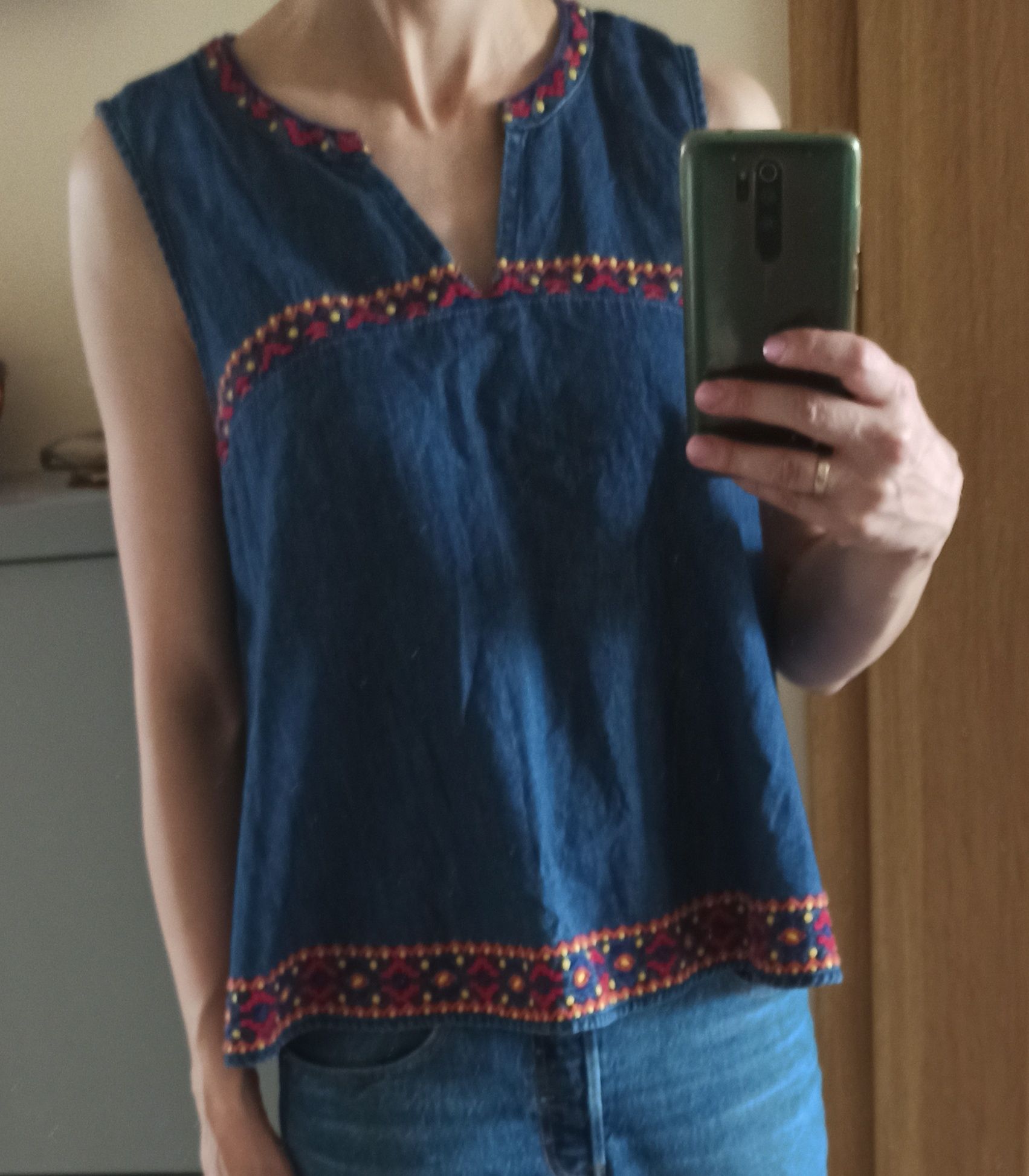 Gap jeansowy boho top r. M