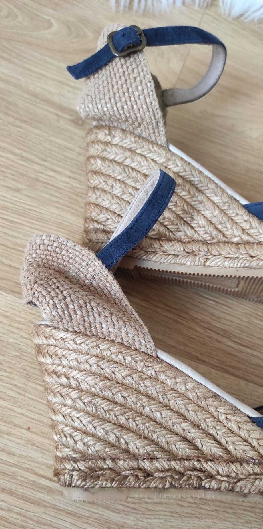 Hiszpańskie espadryle na koturnie handmade