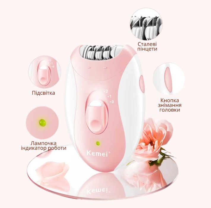 Епілятор жіночий акумуляторний депілятор бездротовий електроепілятор