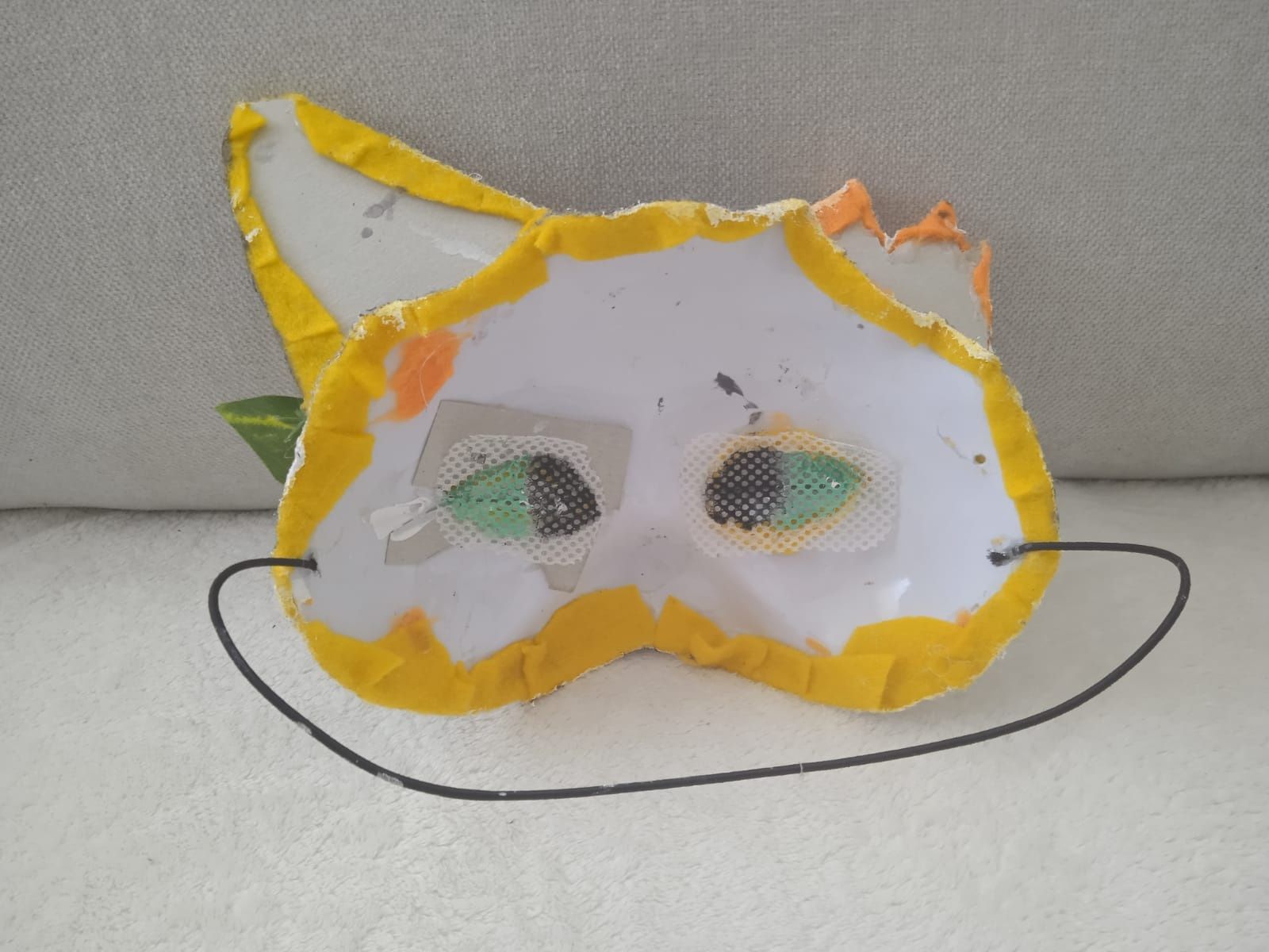 Maska KOTA, kot, cat mask wykonana ręcznie przez 11-latkę
