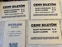 Zabytkowe karty plakat kino ceny biletów dyplom 1967 rok unikat PRL