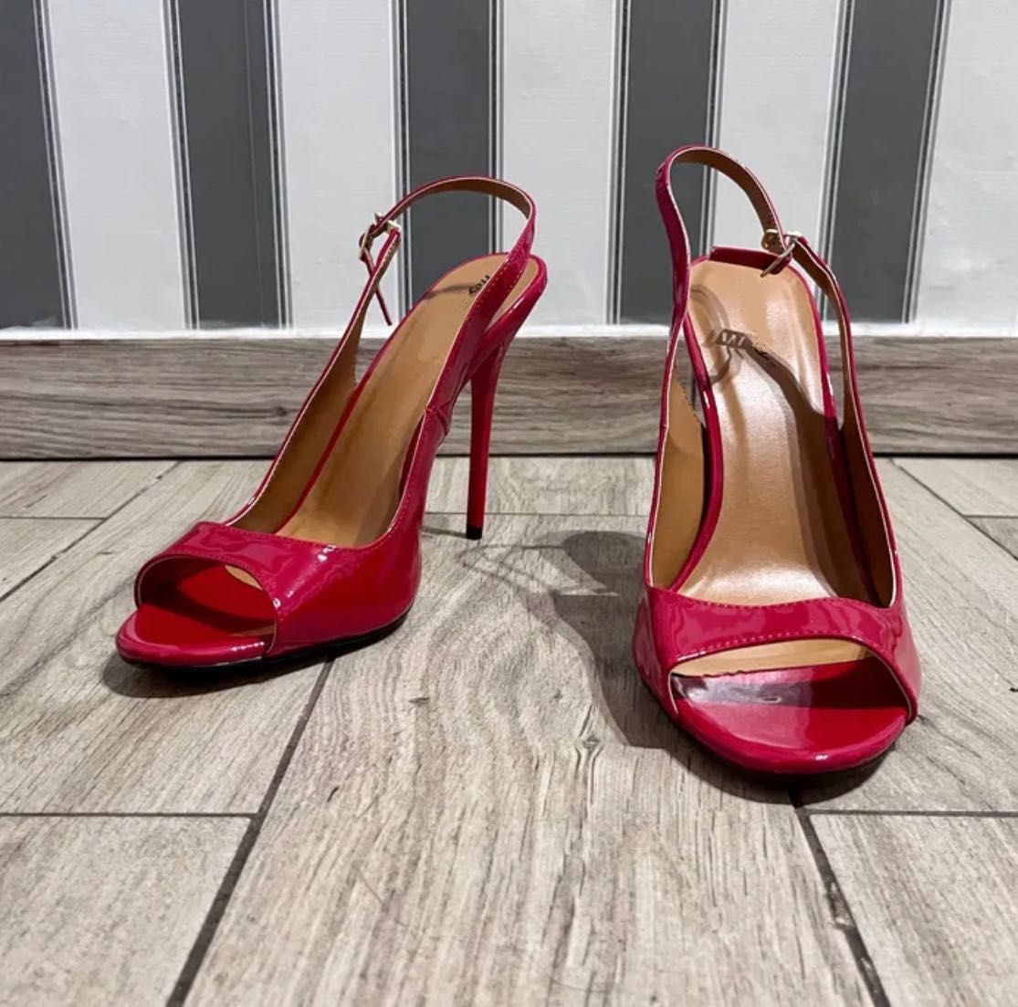 187/ OD RĘKI 46 sexy czerwone męskie sandały szpilki obcasy 13 cm nowe