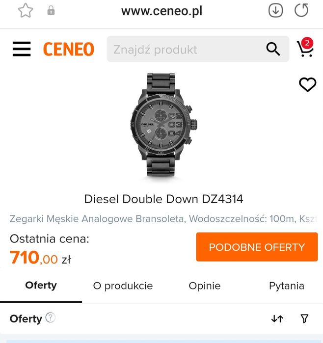 Zegarek Diesel Double Down ,Nowy