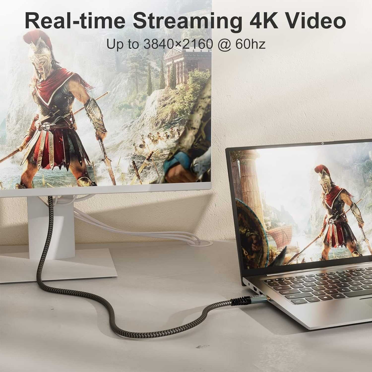 CAKOBLE USB C 5 m, USB C 3.2 Gen2, 20Gb/s, 100W, 20 V/5A, C, 4K 60Hz