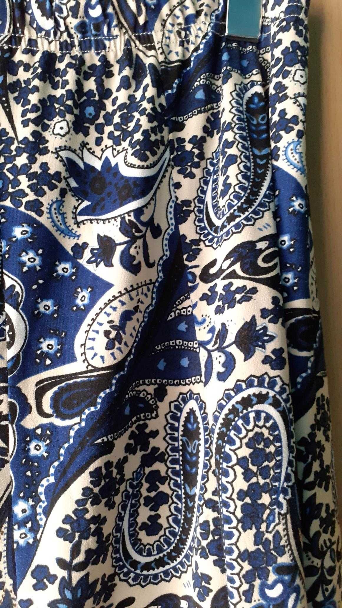 Saia azul com padrão 42 Formiga Dourada