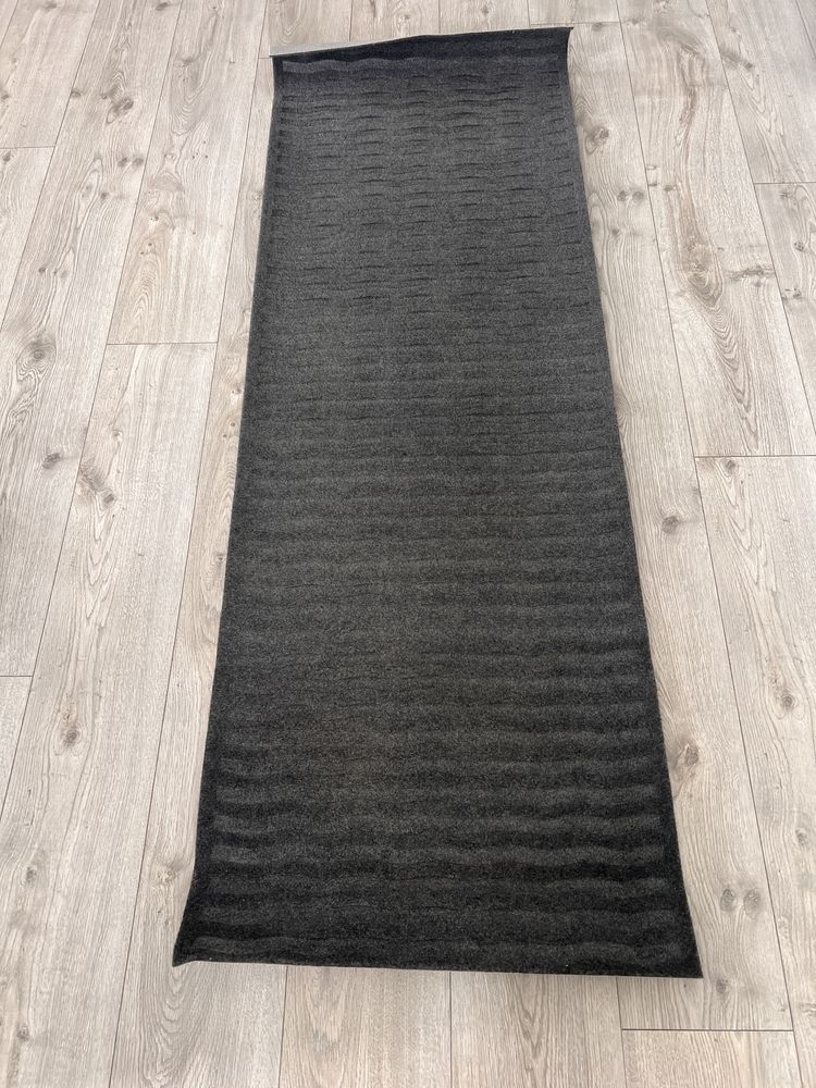 IKEA LYNAS dywan 65x198 cm ciemnoszary – chodnik, tkany na płasko