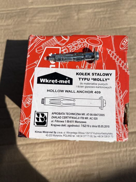 Kołek stalowy typu MOLLY 4x38 MOLLY 6x58 MOLLY 5x58 MOLLY 5x80