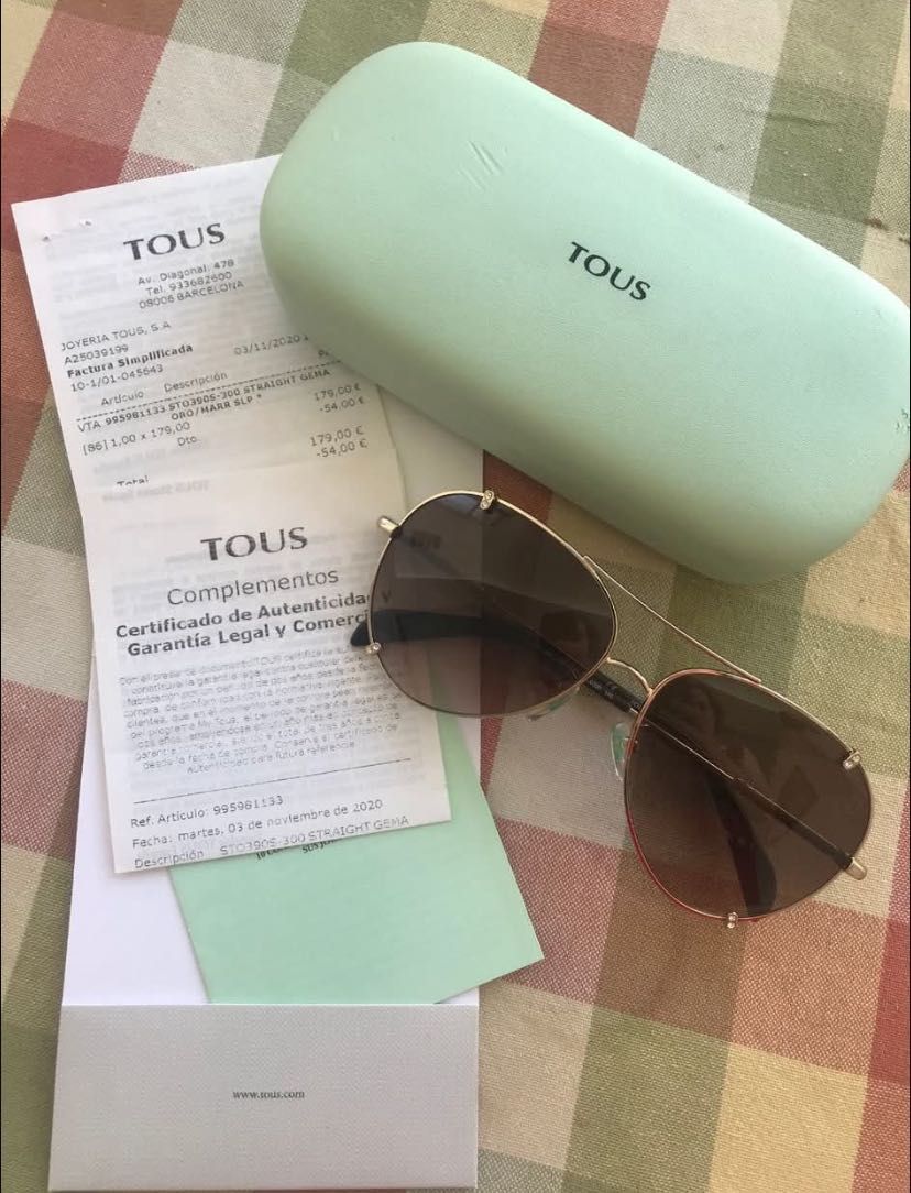 Oculos de sol marca Tous com certificado de compra original