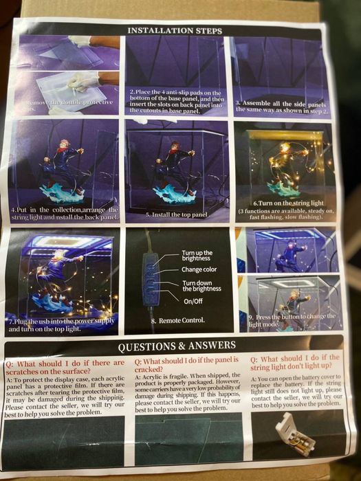 3Д скляна Коробка з підсвіткою для колекційних іграшок/ старуеток