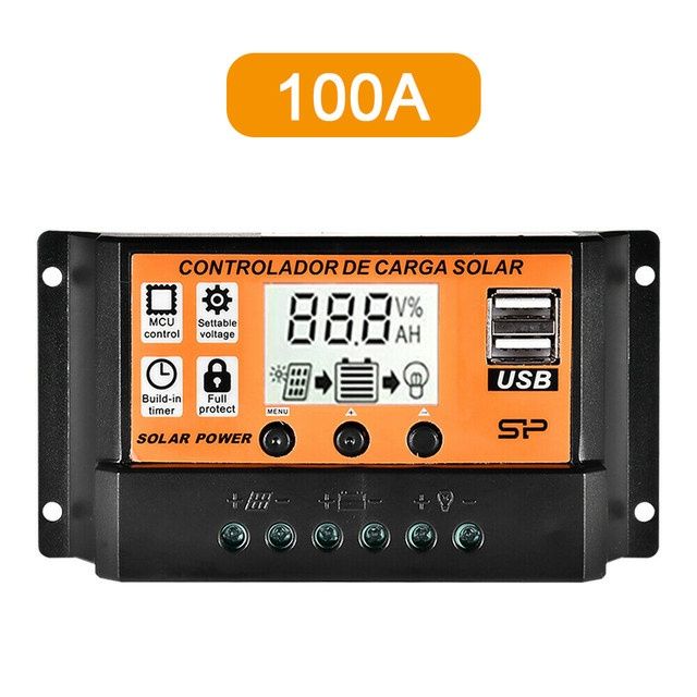 KONTROLER SOLARNY 12/24V 100A LCD Regulator Ładowania P WM MPPT 100A