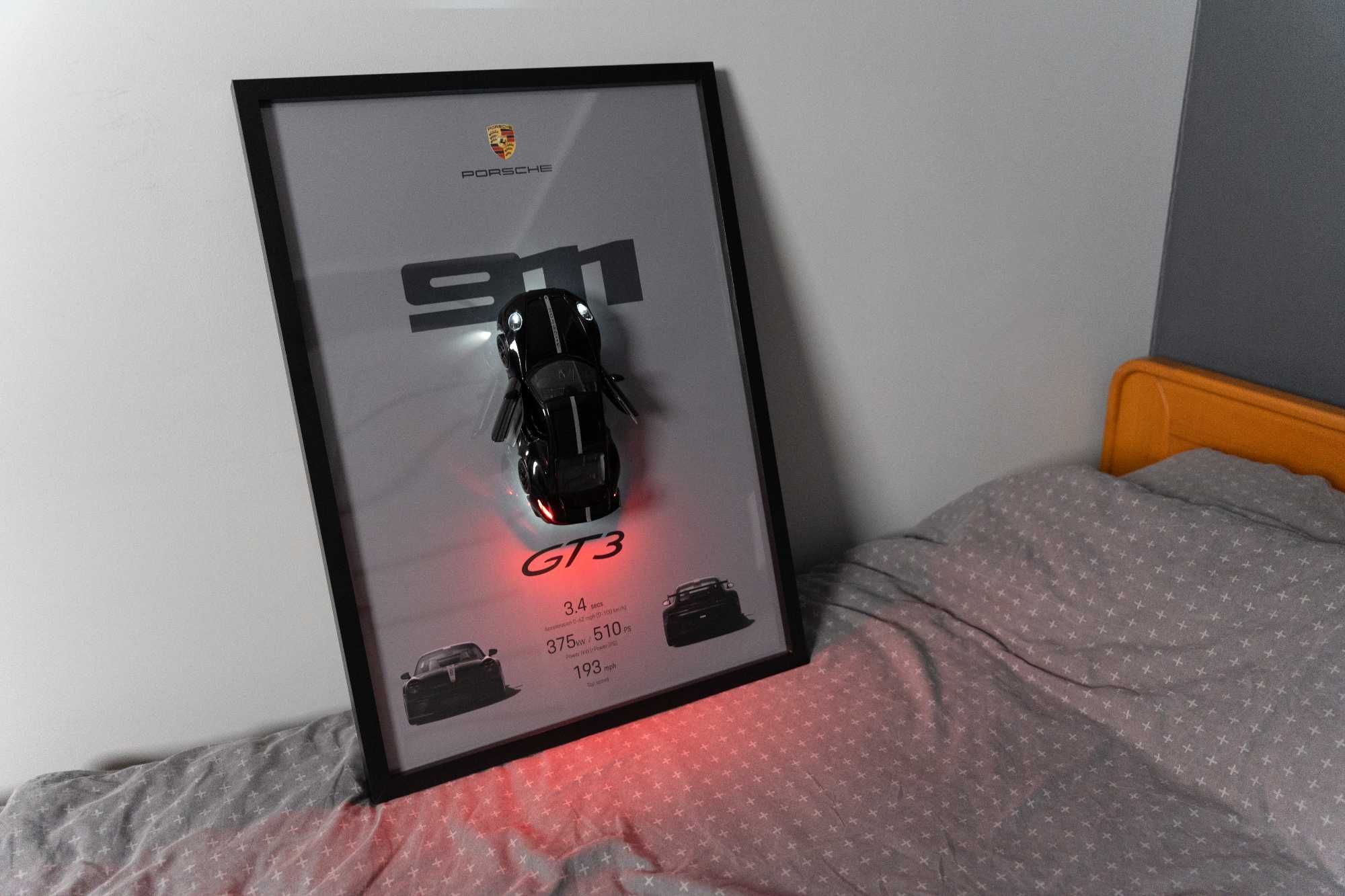 Obraz Plakat Porsche 911 GT3 Podświetlany