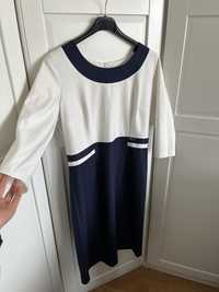 Klasyczna sukienka prosta minimalizm chrzciny komunia XL