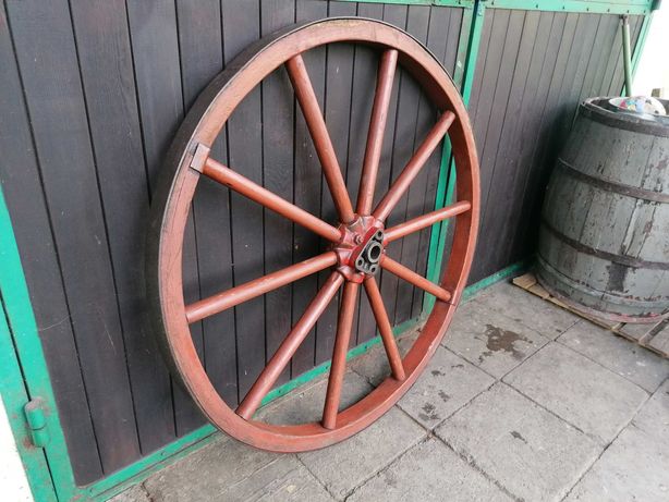Stare duże koło drewniane średnica 110 cm