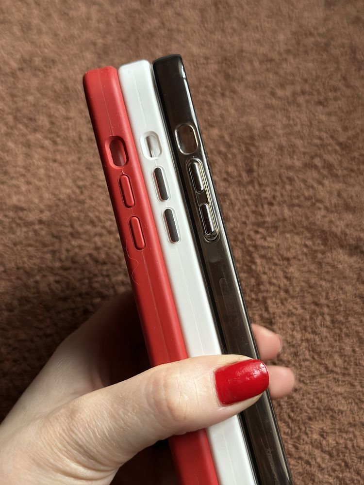 Чехол на iPhone 14 Pro Max червони, білий, сірий прозорий