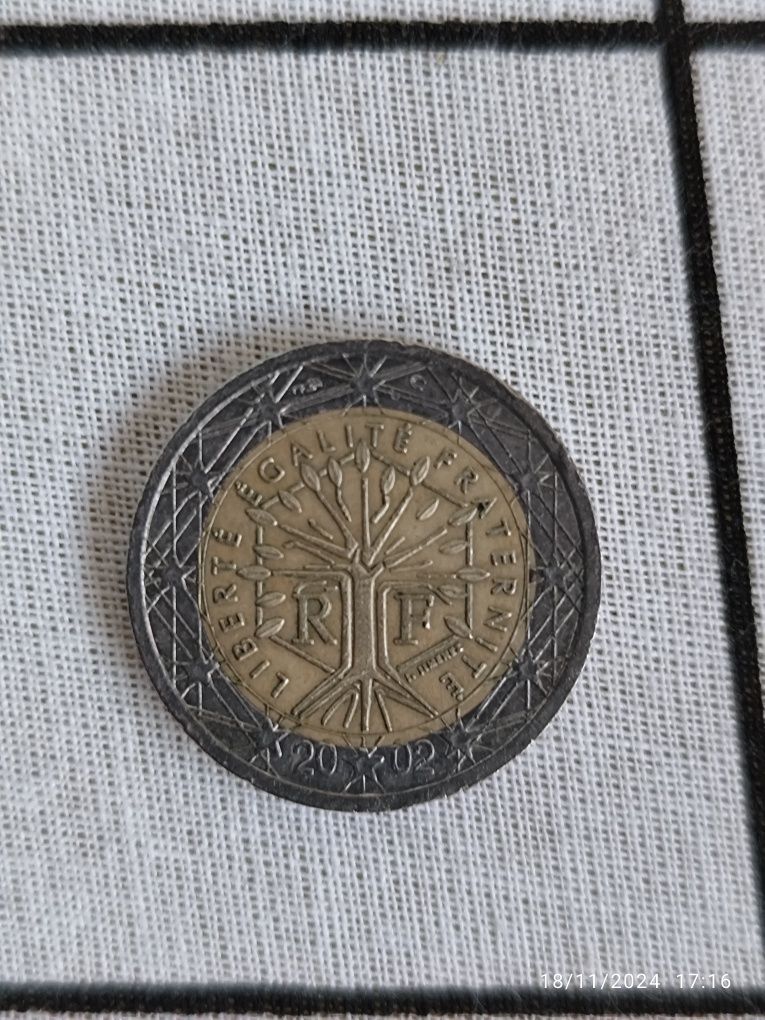 Moeda de  2 euros França com erros de cunhagem