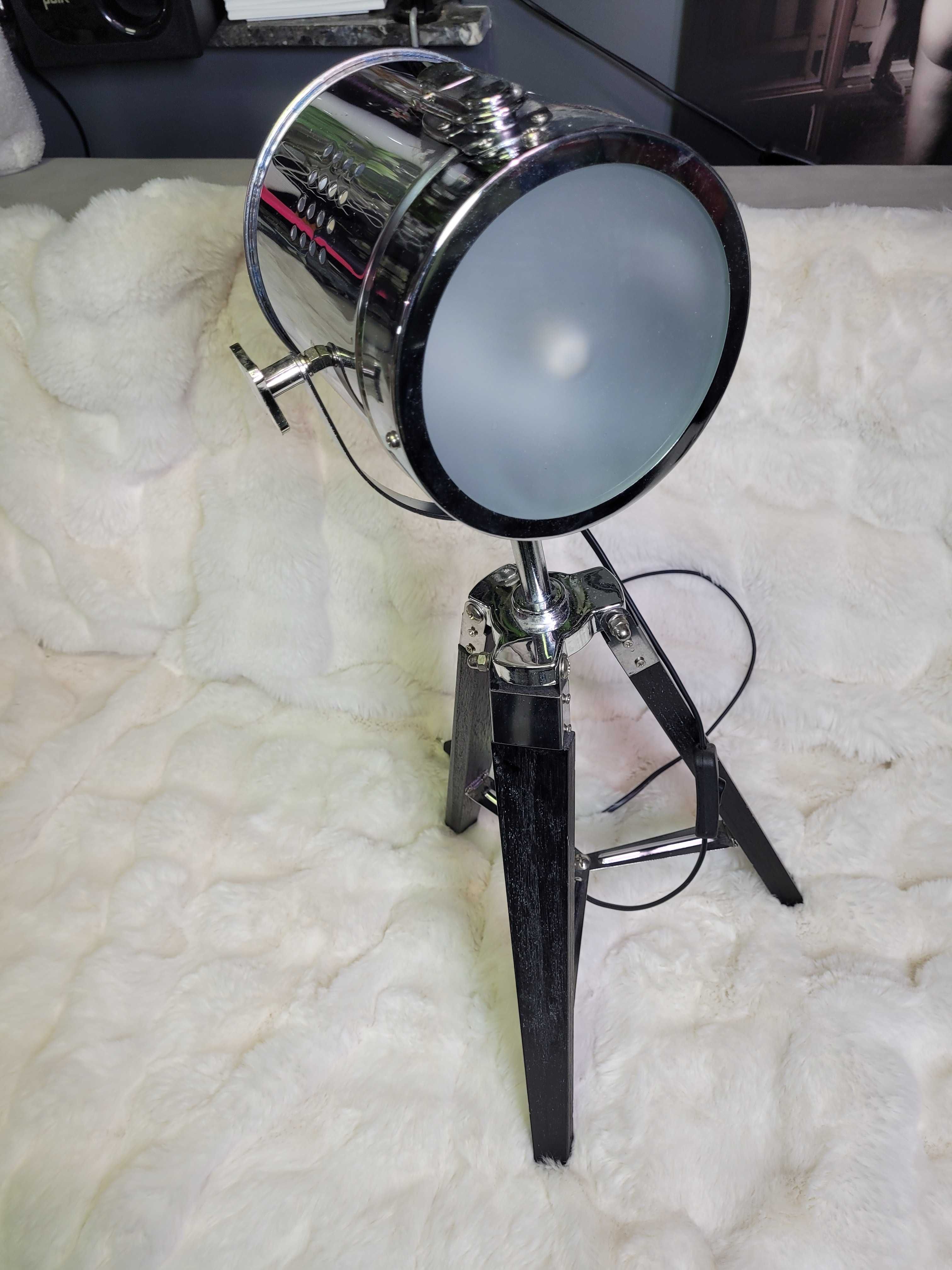 Lampa podłogowa stojąca trójnóg tripod czarna 67cm