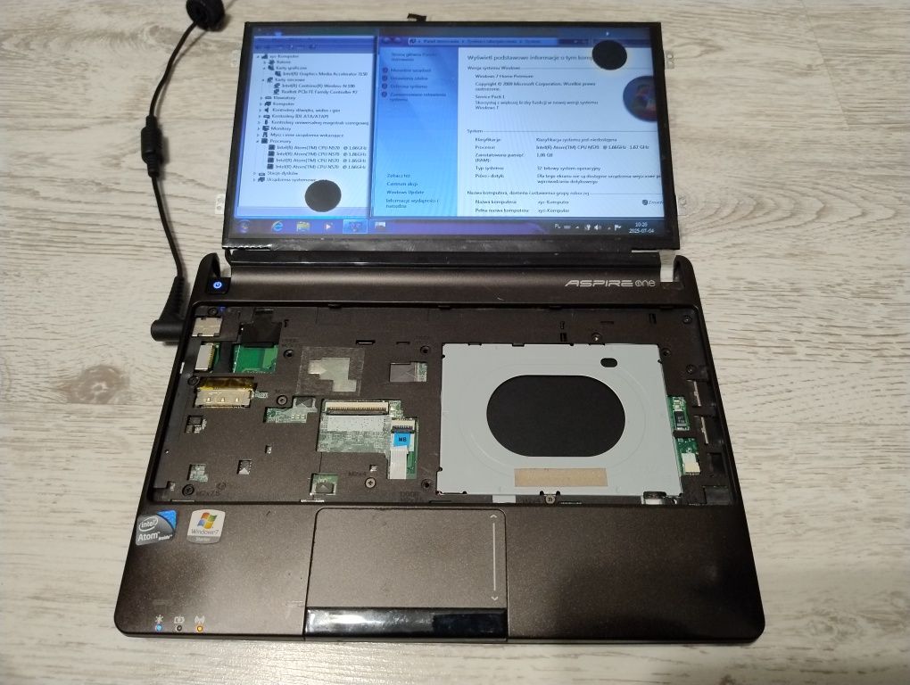 Płyta główna z obudową Netbook Acer Aspire One D257, Packard Bell ZE6