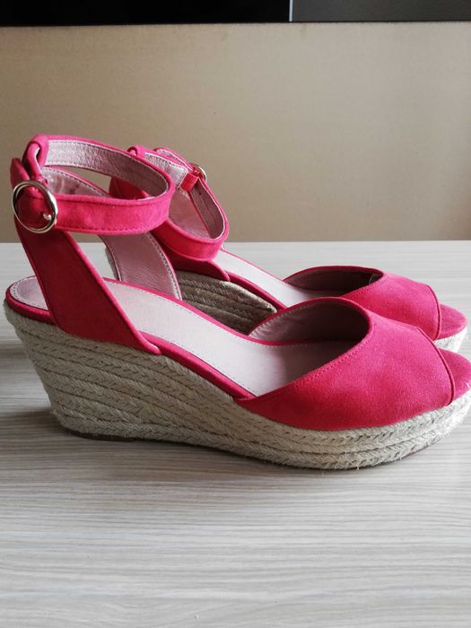 sandałki, buty, espadryle, kol.czerwony,rozm.41, Next, nubuk