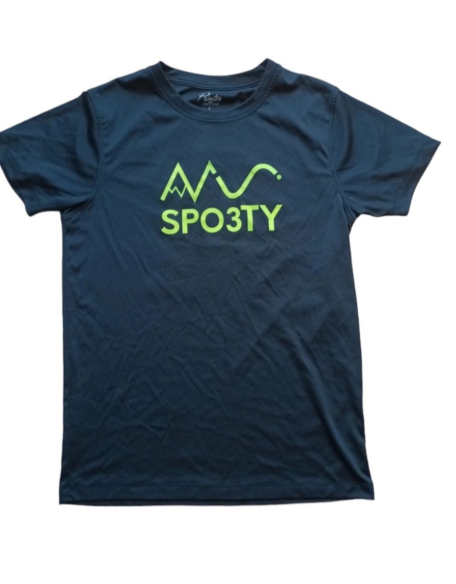 Granatowy T-shirt z napisem Spo3ty