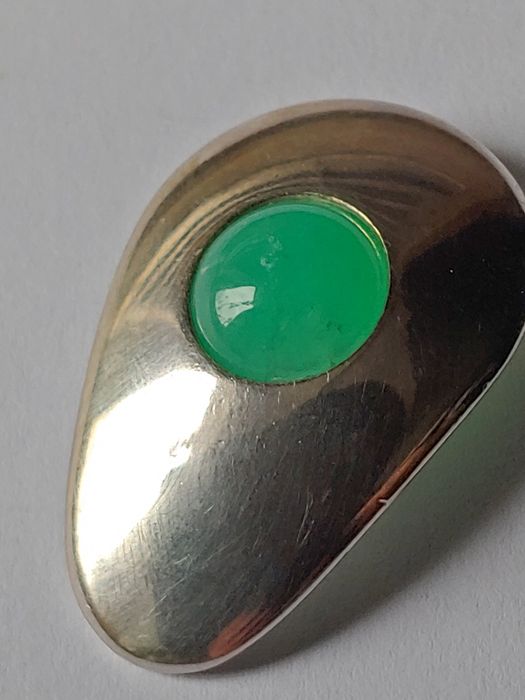 Srebrna zawieszka wisior chryzopraz srebro medalik rękodzieło