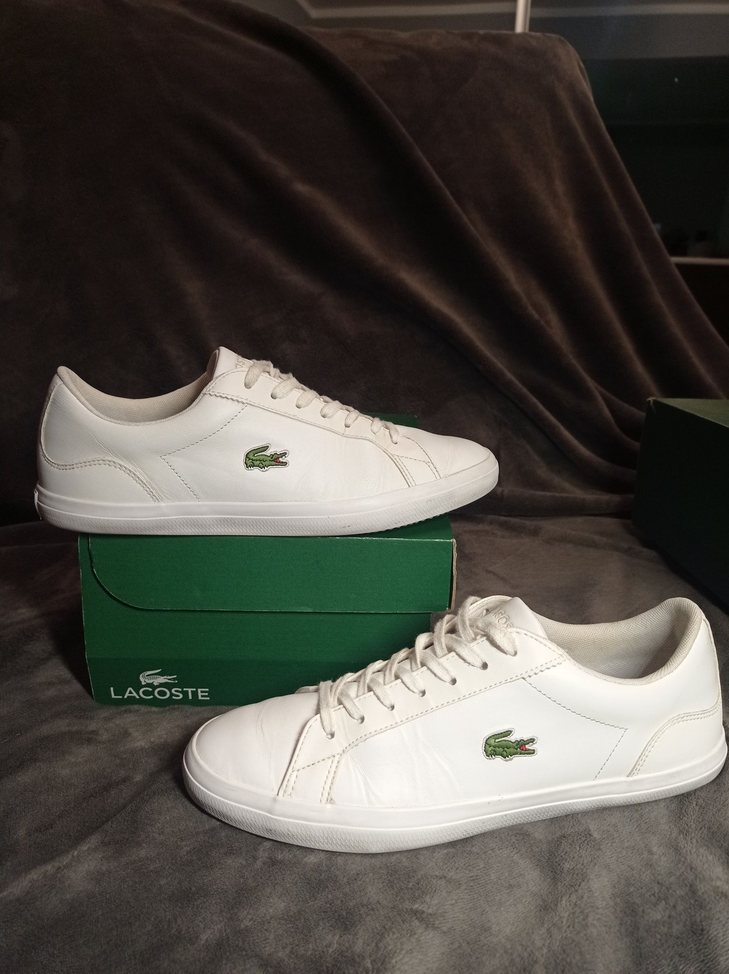Buty Lacoste Lerond BL 1 rozmiar 41 białe trampki skóra naturalna 25,5
